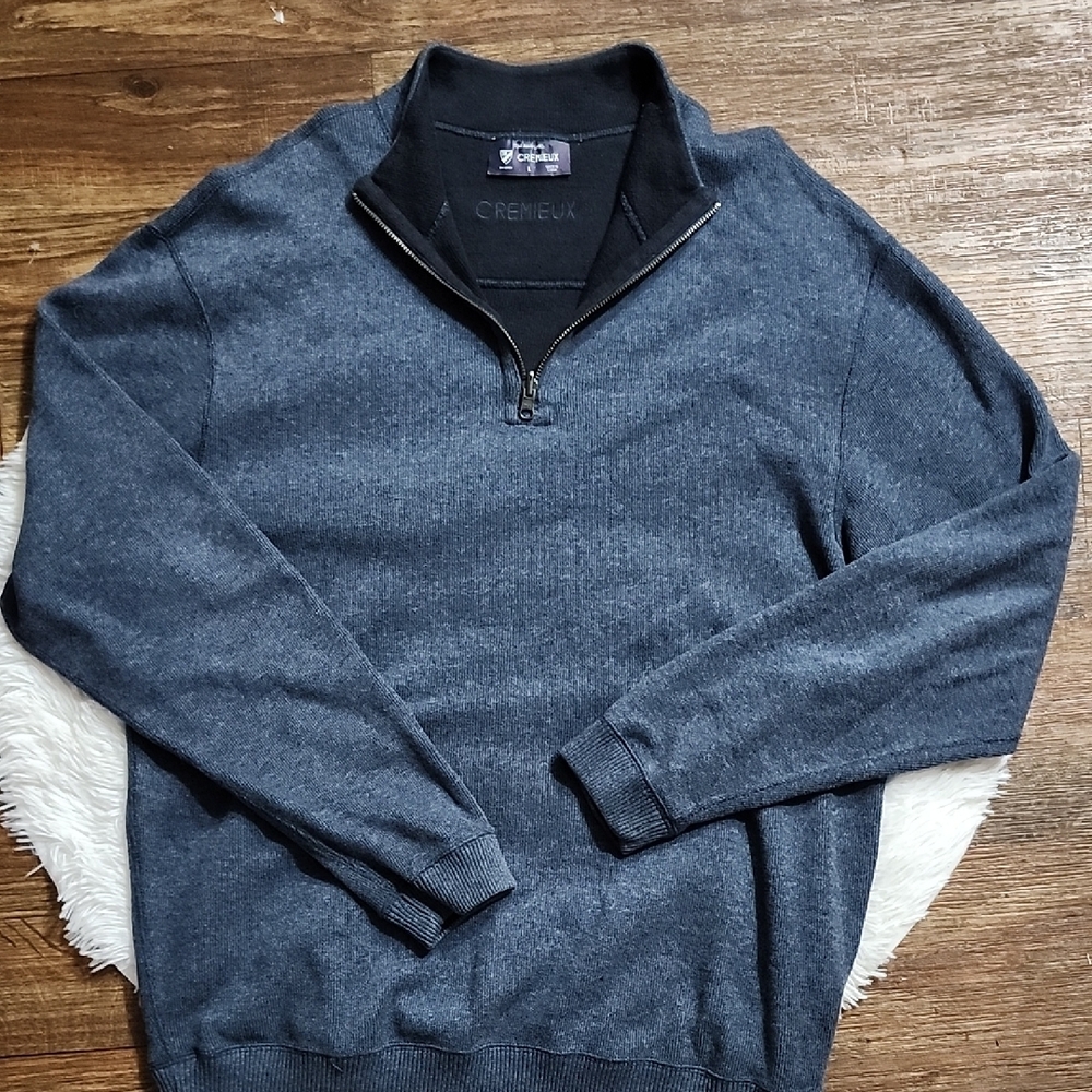 Daniel Cremieux Navy Quarter Zip Sweater Preppy Academia Office Grown Man Attire - Picture 4 of 8